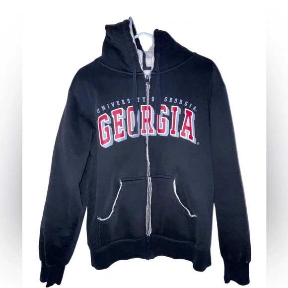 University Of Georgia Colosseum Zip Up Fleece Lined Hoodie Size Small Bulldogs - Picture 1 of 9